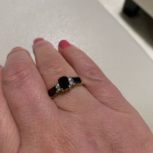 sapphire and diamond 14K ring